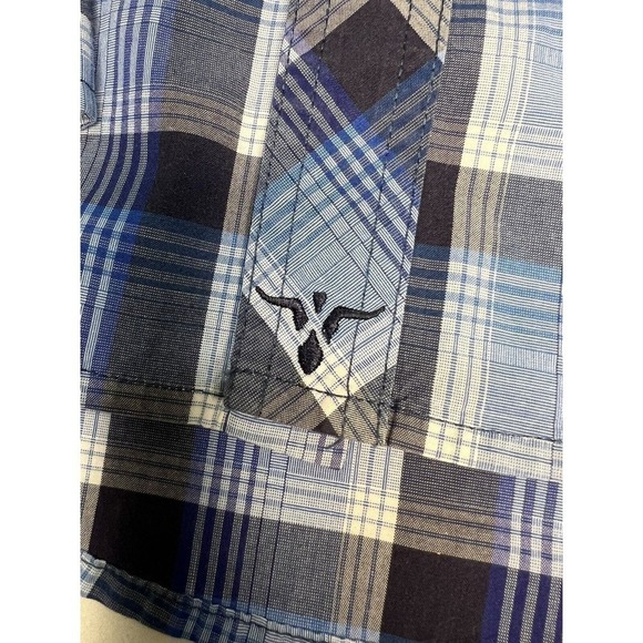 Wrangler Men's 20X Western Shirt Blue Plaid Pearl Snap Size M Contrast Stitching - Picture 3 of 10
